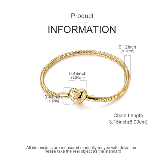 Glänzendes Herz Armband Alltag Stil