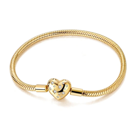 Glänzendes Herz Armband Alltag Stil