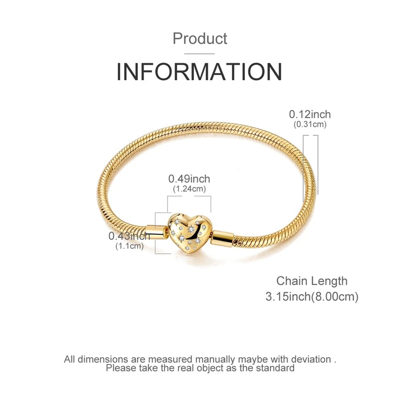 Glänzendes Herz Armband Alltag Stil