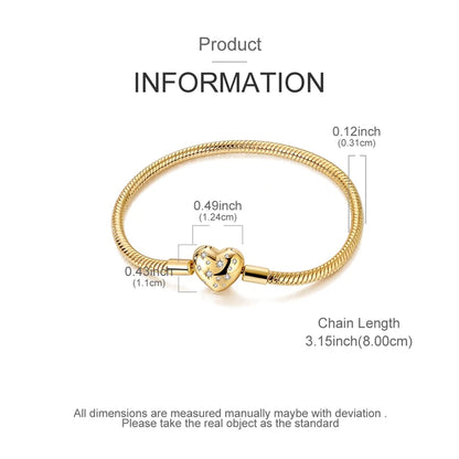 Glänzendes Herz Armband Alltag Stil
